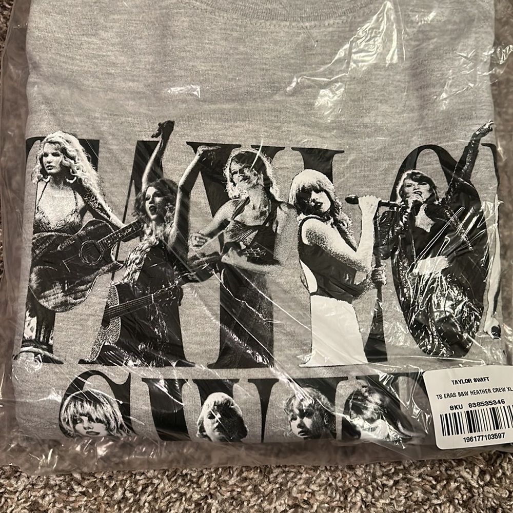 Taylor Swift Eras Tour Grey Crewneck Sweatshirt - Brand New